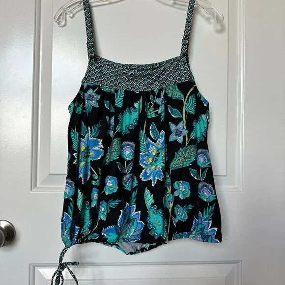 Beach House Tankini Swim Top Size 12 Adj Drawstring Hem Lined Bust Support - Picture 3 of 14
